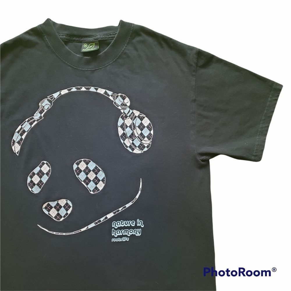 ROOTSLIFE PANDA W HEADPHONES TSHIRT - L